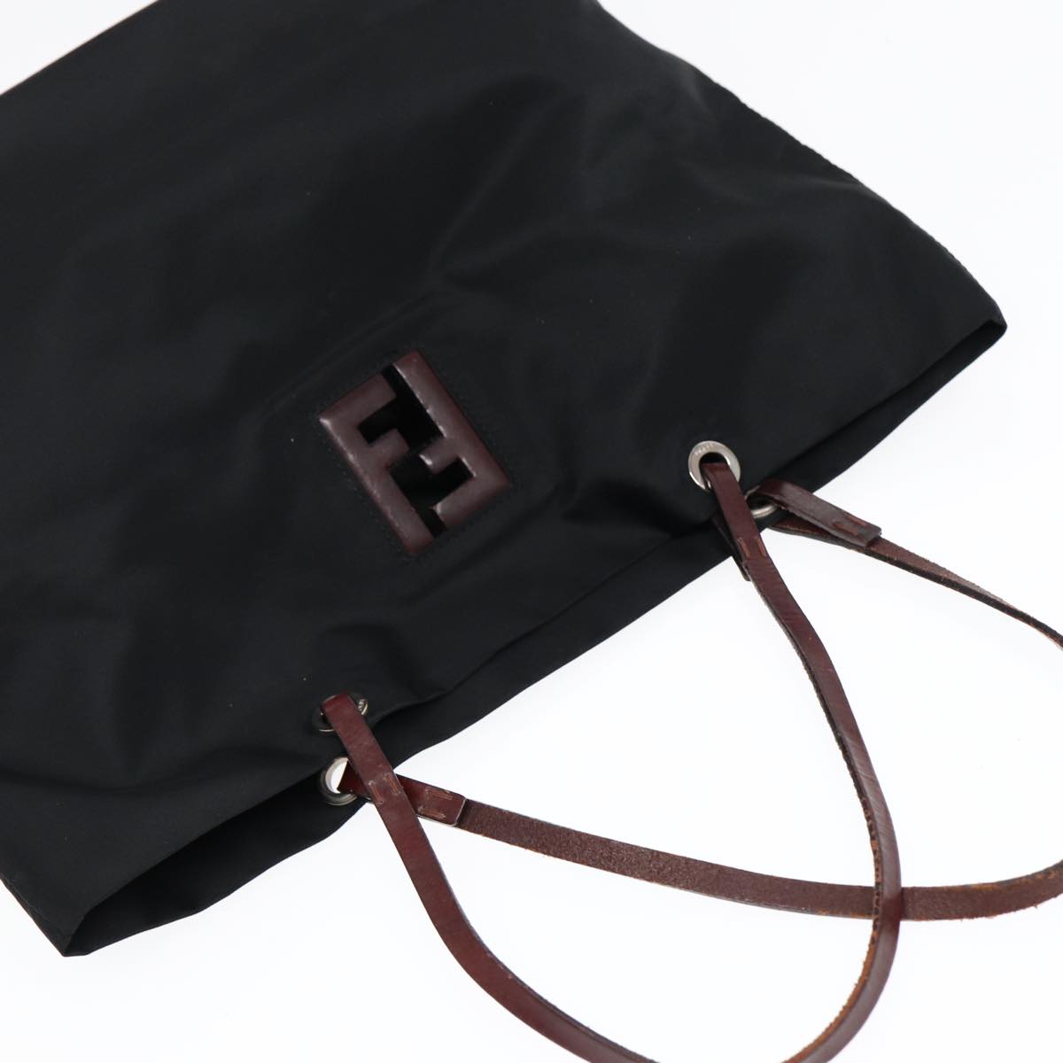 FENDI Tote Bag Nylon Black Silver88083