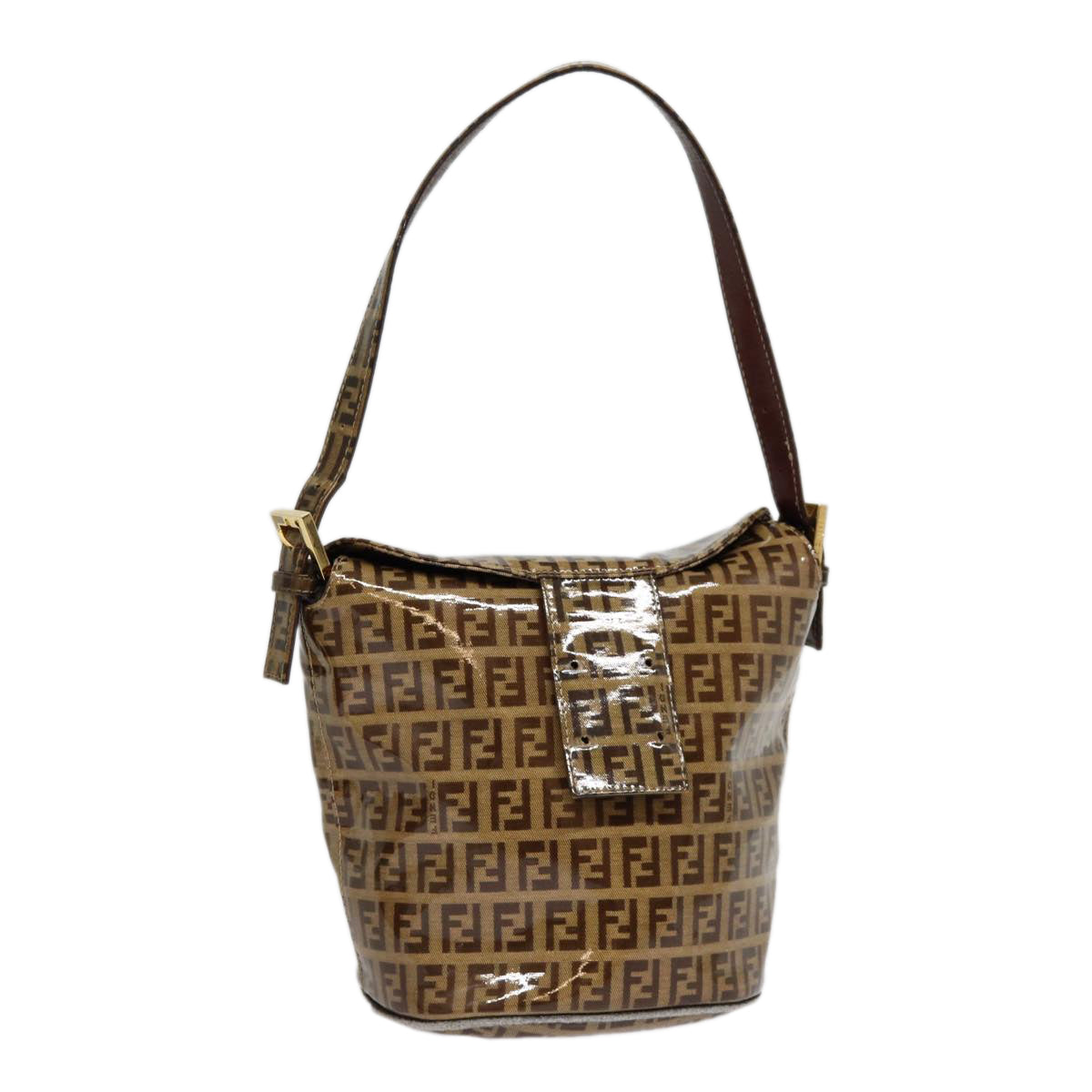 FENDI Zucchino Canvas Hand Bag Beige Gold88084