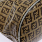 FENDI Zucchino Canvas Hand Bag Beige Gold88084