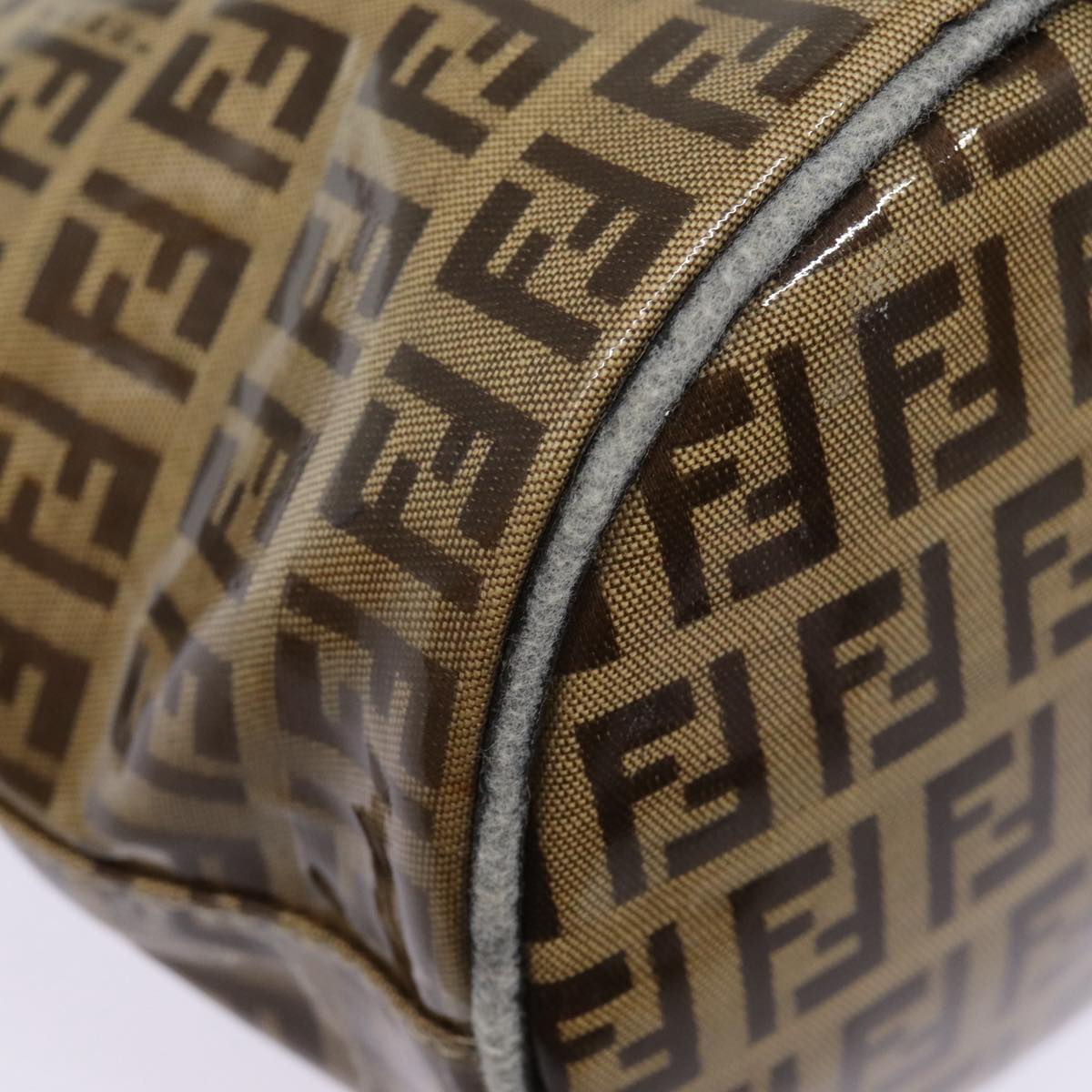 FENDI Zucchino Canvas Hand Bag Beige Gold88084