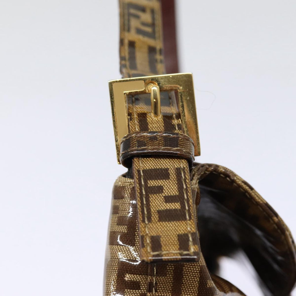 FENDI Zucchino Canvas Hand Bag Beige Gold88084