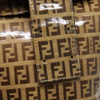 FENDI Zucchino Canvas Hand Bag Beige Gold88084