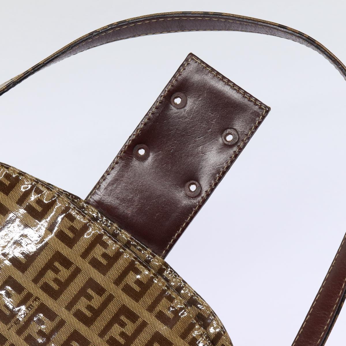 FENDI Zucchino Canvas Hand Bag Beige Gold88084