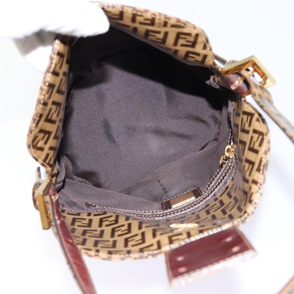 FENDI Zucchino Canvas Hand Bag Beige Gold88084