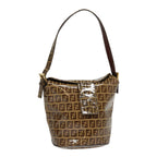 FENDI Zucchino Canvas Hand Bag Beige Gold88084