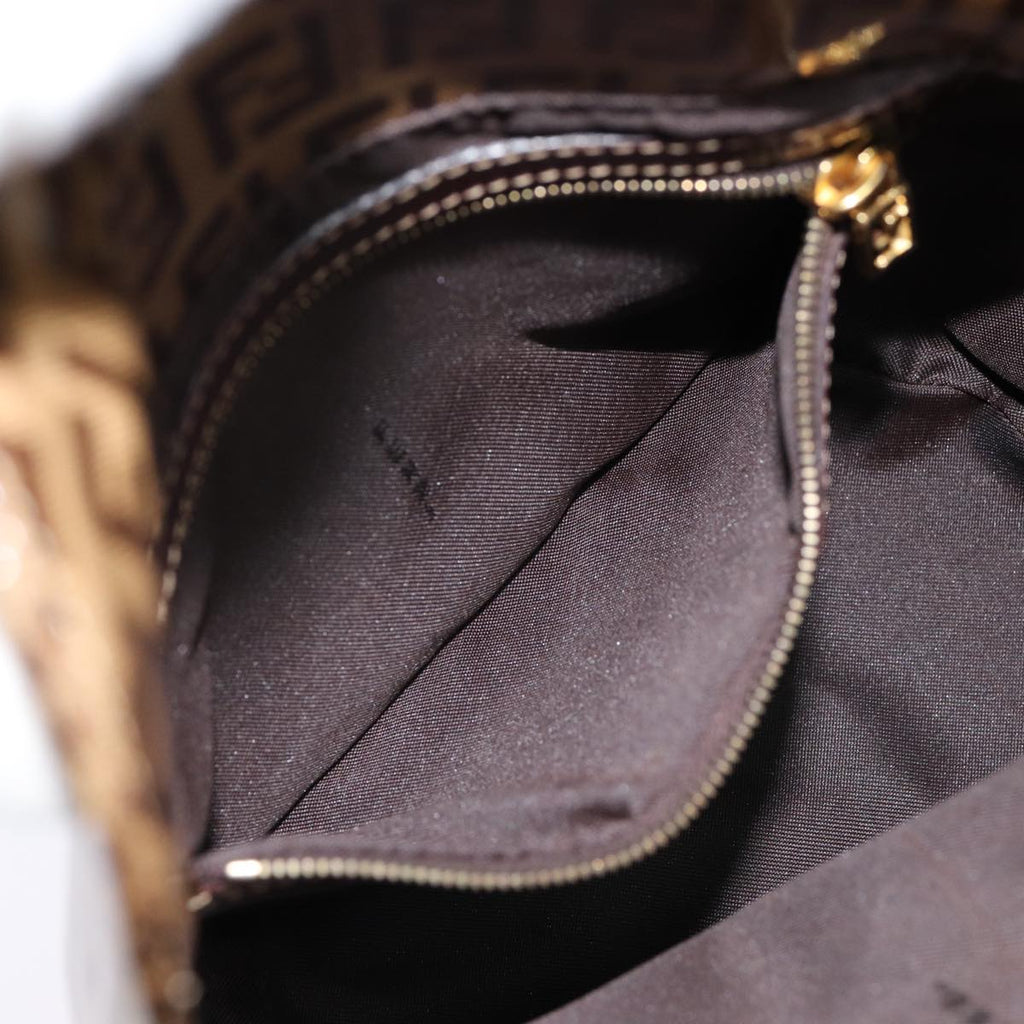 FENDI Zucchino Canvas Hand Bag Beige Gold88084