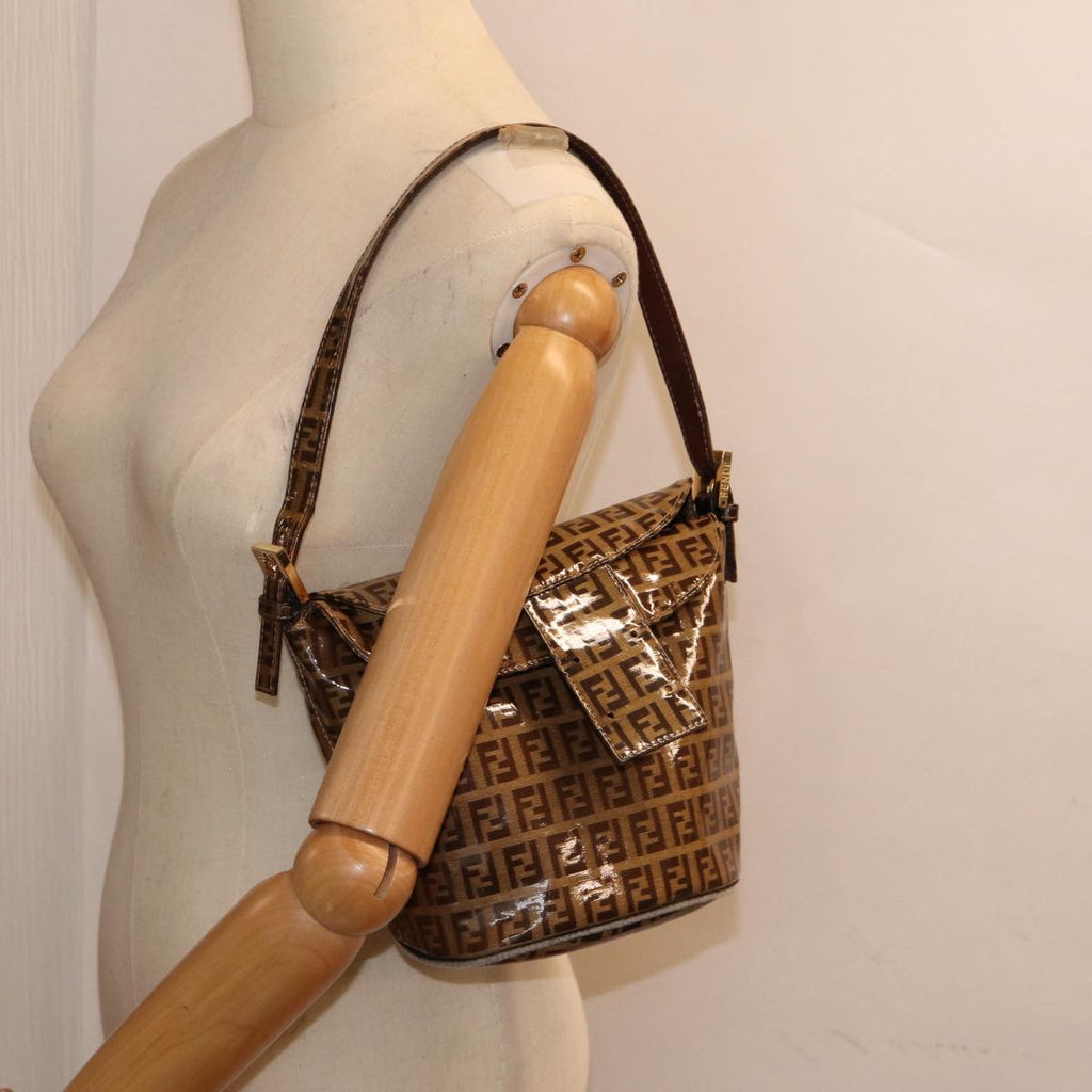 FENDI Zucchino Canvas Hand Bag Beige Gold88084