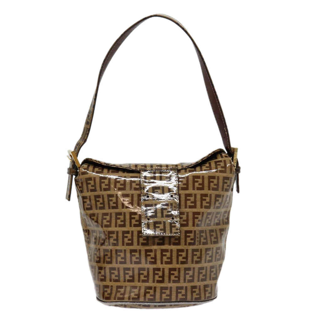 FENDI Zucchino Canvas Hand Bag Beige Gold88084