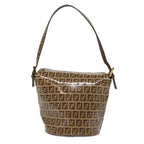 FENDI Zucchino Canvas Hand Bag Beige Gold88084