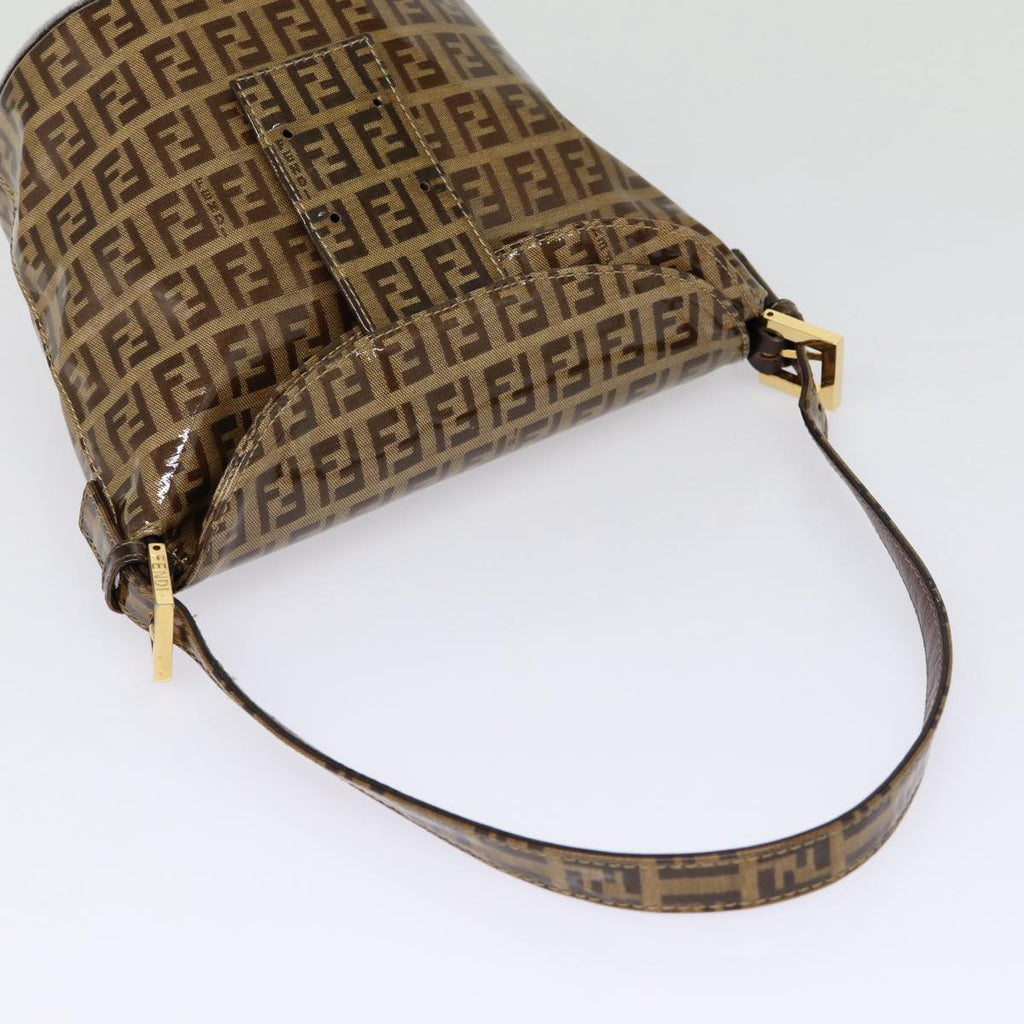 FENDI Zucchino Canvas Hand Bag Beige Gold88084