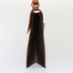 CELINE Macadam Canvas Hand Bag PVC Leather 2way Brown Gold Auth 88110