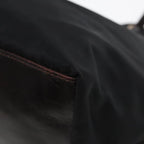 FENDI Tote Bag Nylon Leather Black Dark Brown Silver88189