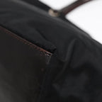 FENDI Tote Bag Nylon Leather Black Dark Brown Silver88189
