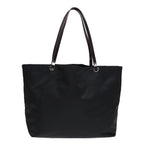 FENDI Tote Bag Nylon Leather Black Dark Brown Silver88189
