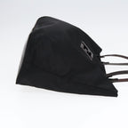 FENDI Tote Bag Nylon Leather Black Dark Brown Silver88189