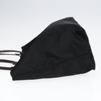 FENDI Tote Bag Nylon Leather Black Dark Brown Silver88189