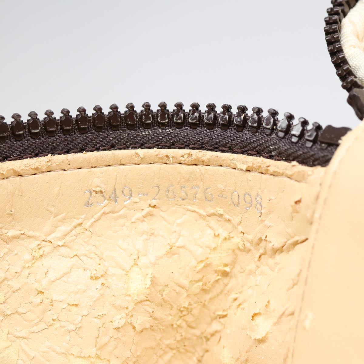 FENDI Zucca Canvas Vanity Hand Bag Brown Black Silver88313