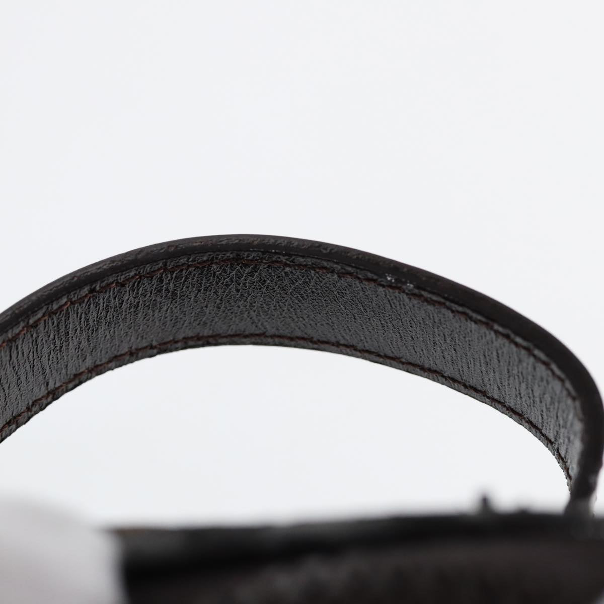 FENDI Zucca Canvas Vanity Hand Bag Brown Black Silver88313