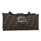 FENDI Zucca Canvas Mamma Baguette Shoulder Bag Brown Black Silver88343