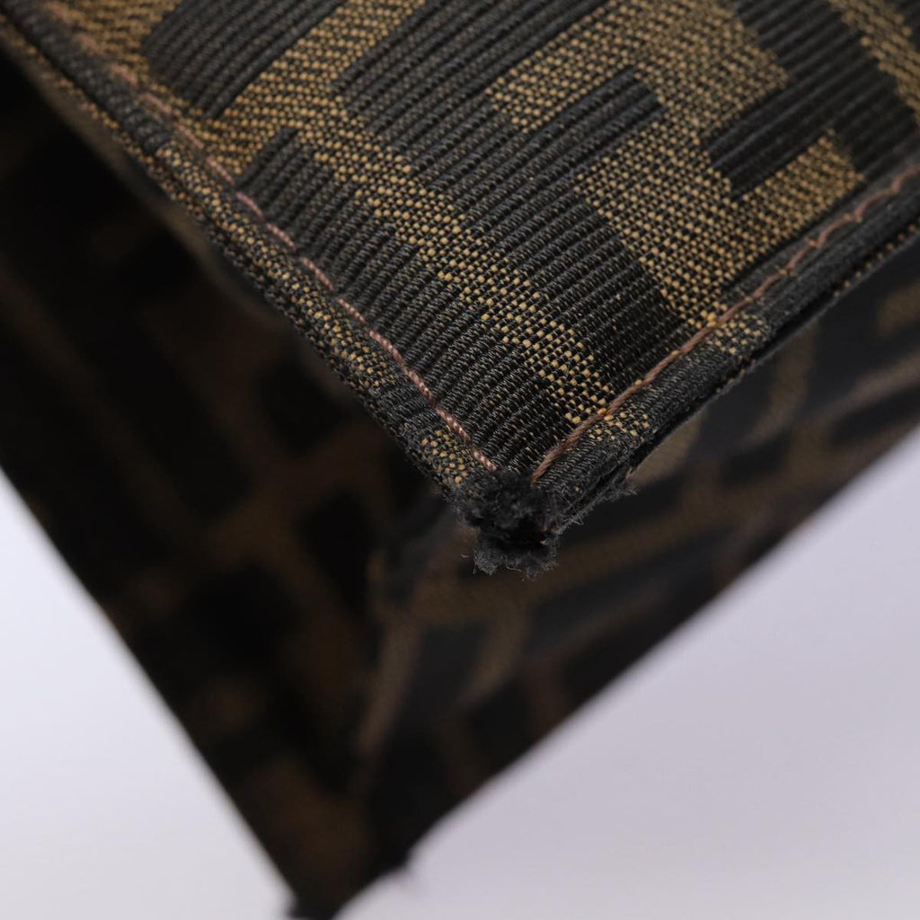 FENDI Zucca Canvas Mamma Baguette Shoulder Bag Brown Black Silver88343