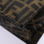 FENDI Zucca Canvas Mamma Baguette Shoulder Bag Brown Black Silver88343