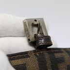 FENDI Zucca Canvas Mamma Baguette Shoulder Bag Brown Black Silver88343