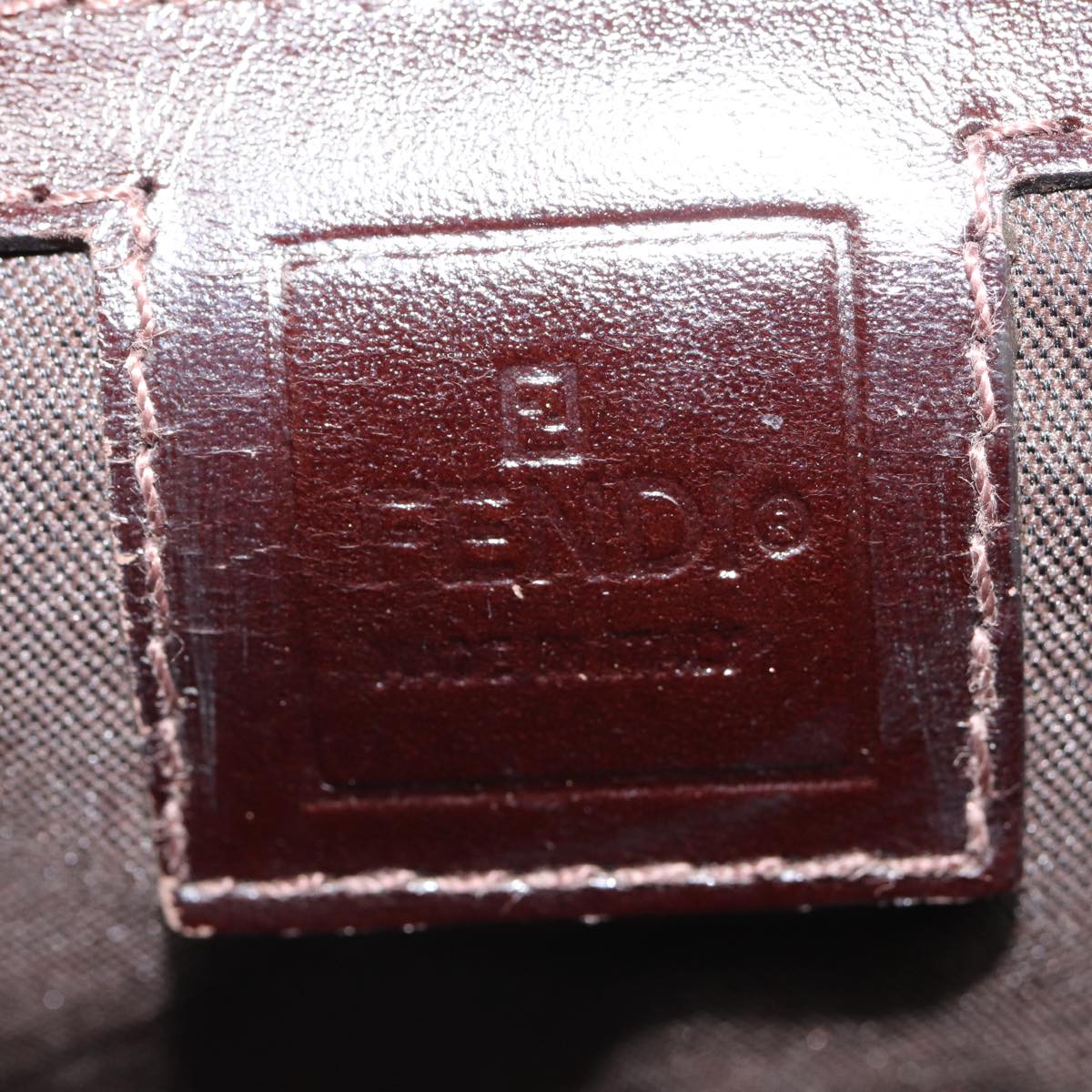 FENDI Zucca Canvas Mamma Baguette Shoulder Bag Brown Black Silver88343