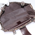 FENDI Zucca Canvas Mamma Baguette Shoulder Bag Brown Black Silver88343