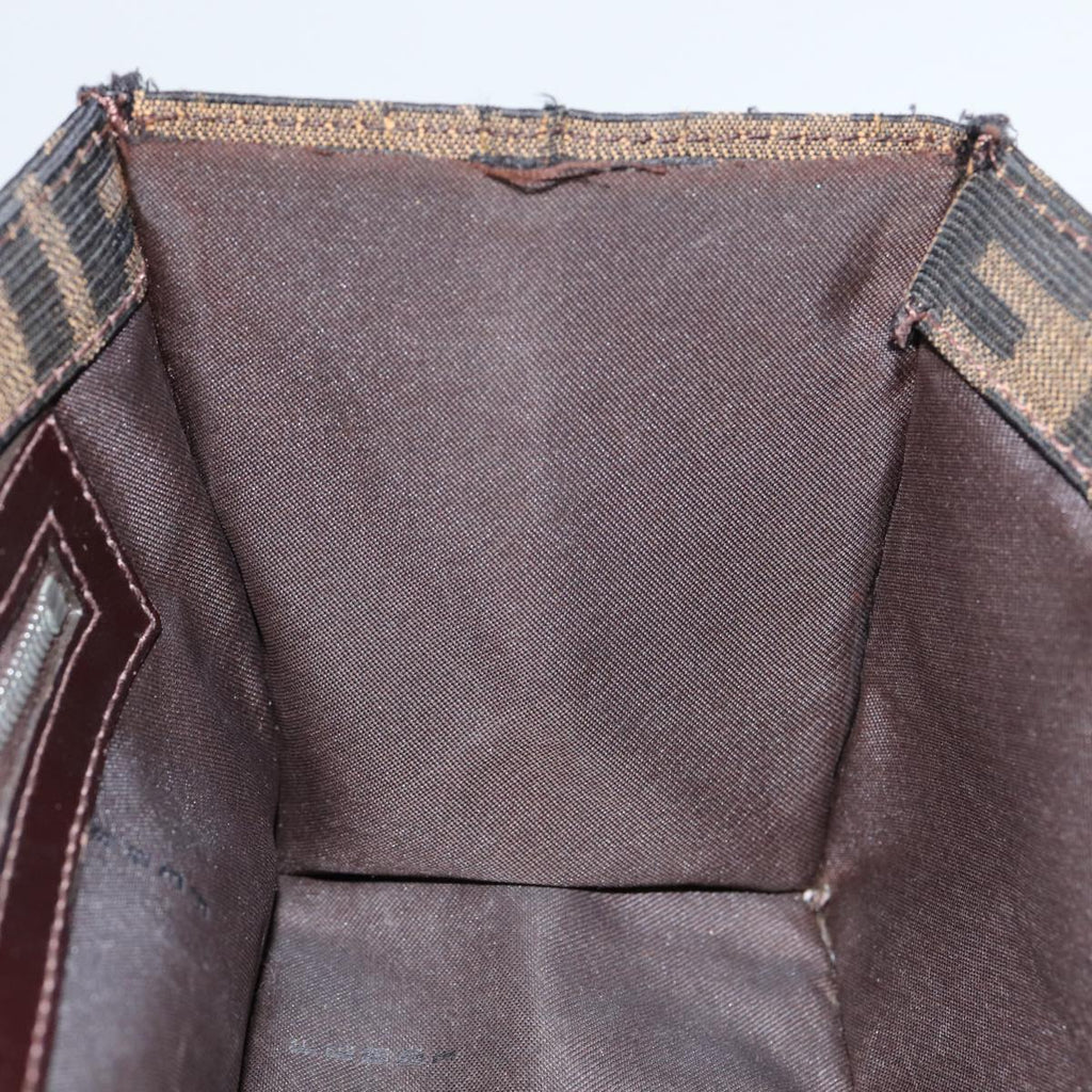 FENDI Zucca Canvas Mamma Baguette Shoulder Bag Brown Black Silver88343