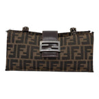FENDI Zucca Canvas Mamma Baguette Shoulder Bag Brown Black Silver88343