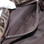 FENDI Zucca Canvas Mamma Baguette Shoulder Bag Brown Black Silver88343