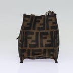 FENDI Zucca Canvas Mamma Baguette Shoulder Bag Brown Black Silver88343