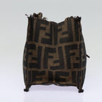 FENDI Zucca Canvas Mamma Baguette Shoulder Bag Brown Black Silver88343