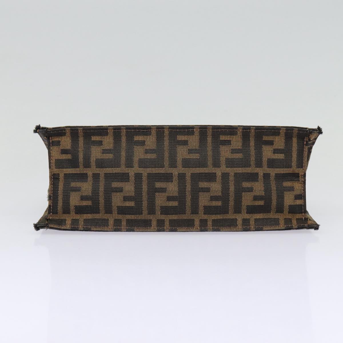 FENDI Zucca Canvas Mamma Baguette Shoulder Bag Brown Black Silver88343