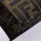 FENDI Zucca Canvas Mamma Baguette Shoulder Bag Brown Black Silver88343