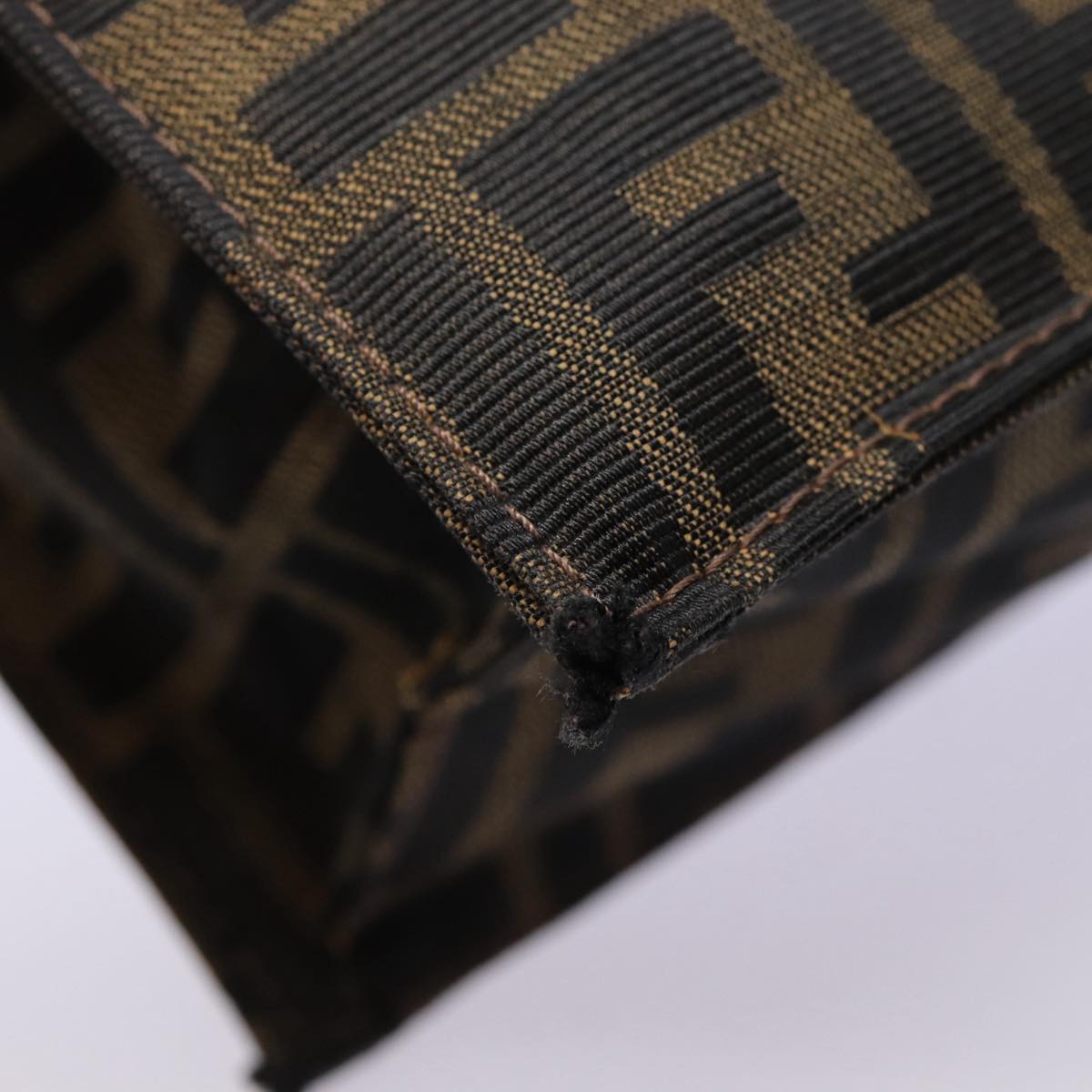 FENDI Zucca Canvas Mamma Baguette Shoulder Bag Brown Black Silver88343