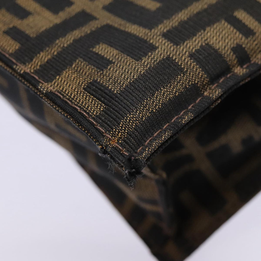 FENDI Zucca Canvas Mamma Baguette Shoulder Bag Brown Black Silver88343