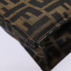 FENDI Zucca Canvas Mamma Baguette Shoulder Bag Brown Black Silver88343