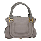 Chloe Mercy Shoulder Bag Leather Gray Gold 88407