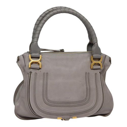 Chloe Mercy Shoulder Bag Leather Gray Gold 88407