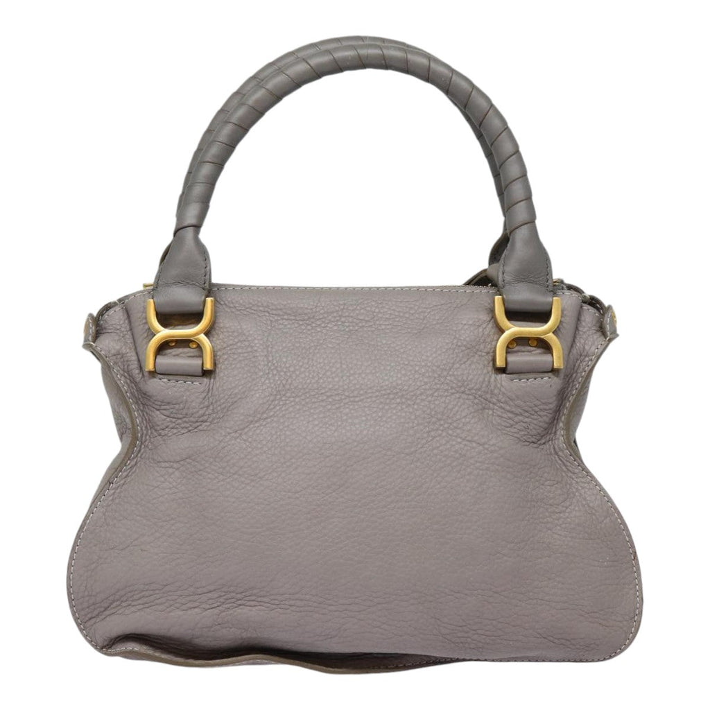 Chloe Mercy Shoulder Bag Leather Gray Gold 88407