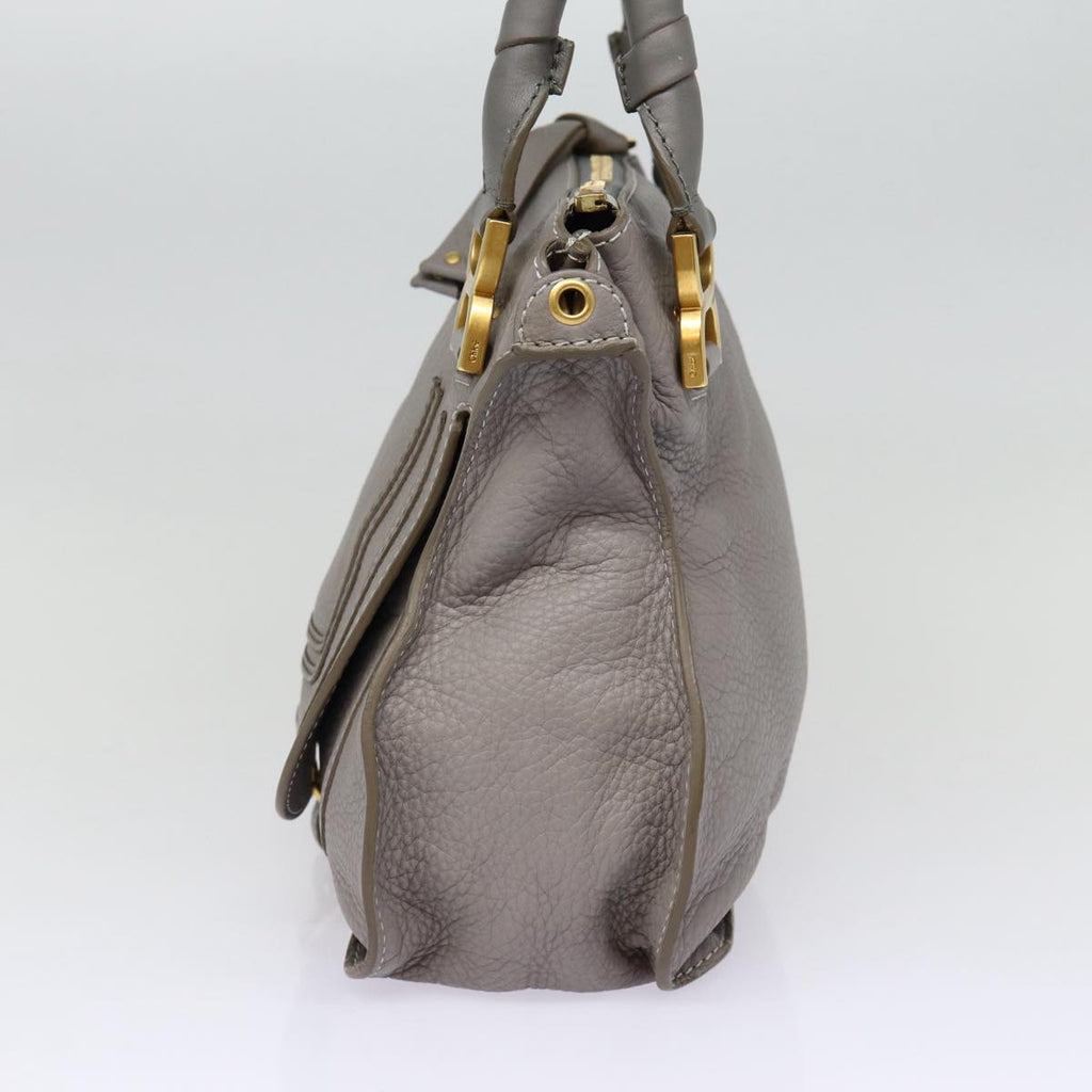 Chloe Mercy Shoulder Bag Leather Gray Gold 88407