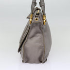 Chloe Mercy Shoulder Bag Leather Gray Gold 88407