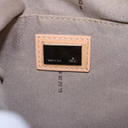 FENDI Zucchino Canvas Shoulder Bag Light Blue Silver88411
