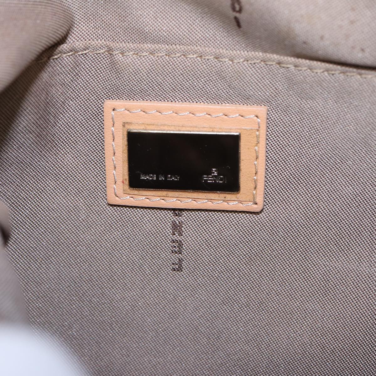 FENDI Zucchino Canvas Shoulder Bag Light Blue Silver88411