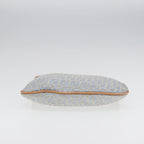 FENDI Zucchino Canvas Shoulder Bag Light Blue Silver88411