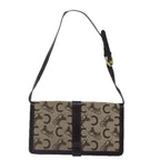 CELINE C Saluki Shoulder Bag Canvas Beige Auth 88426