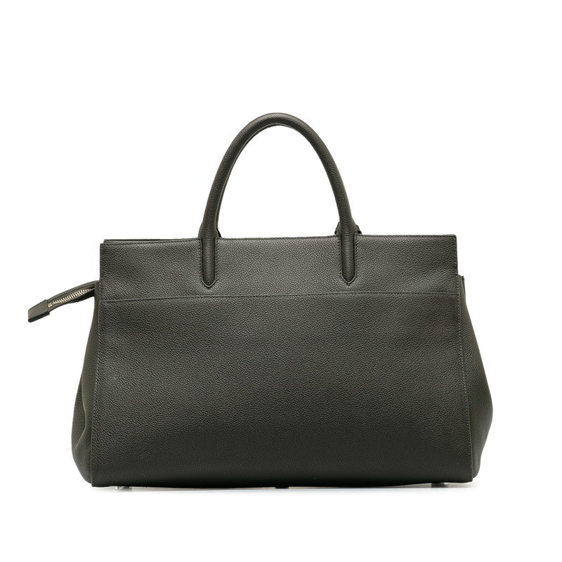 Saint Laurent Cabas Handbag in Grain Leather Grey