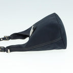 FENDI Mamma Baguette Shoulder Bag Canvas Navy Silver88583