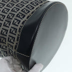 FENDI Zucchino Canvas Shoulder Bag Navy Silver88663